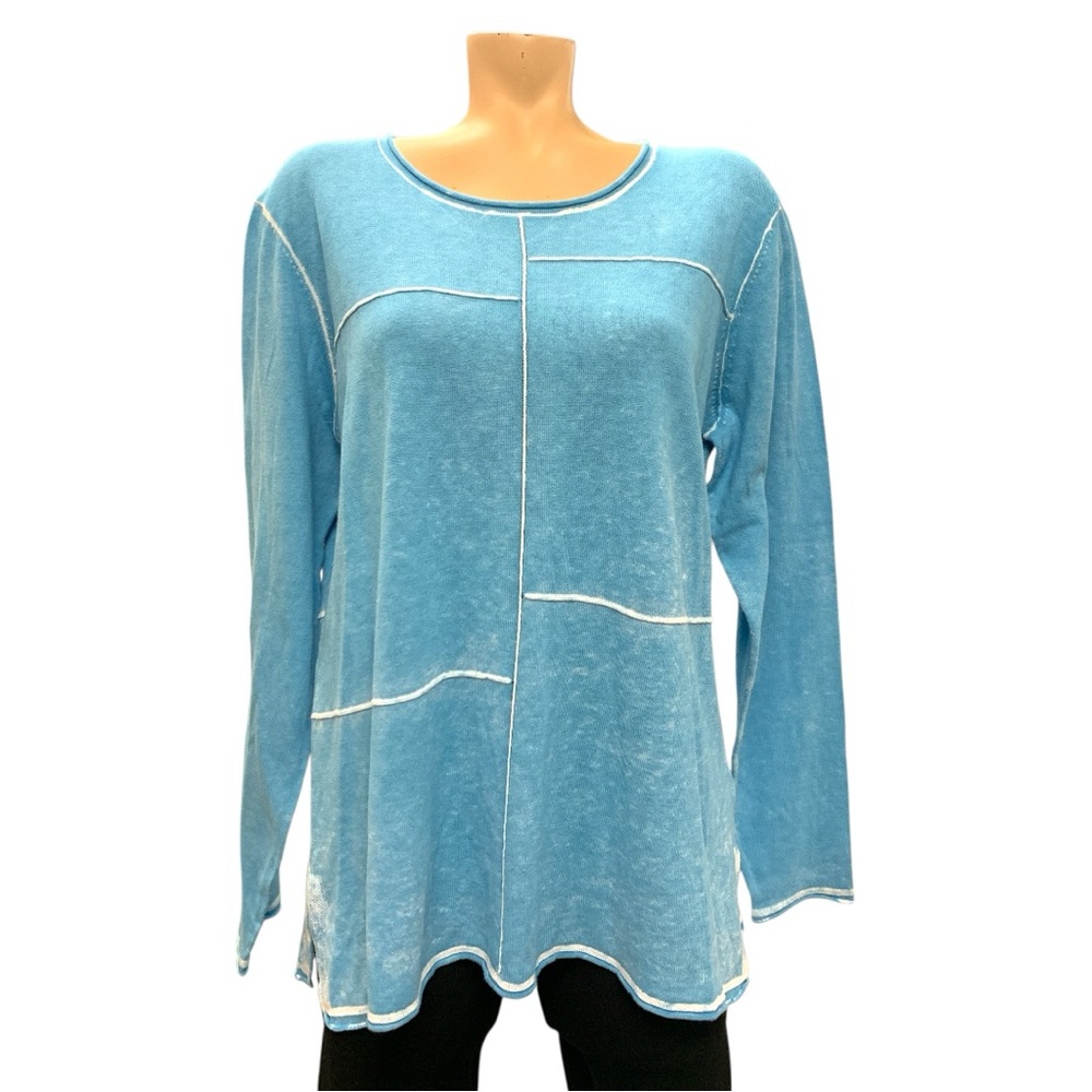 Linea Domani Sky Blue Long Sleeve Top Size L